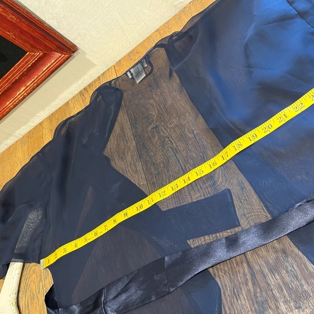 LINDA Intimates – Sheer Navy Blue Robe – Size M - Picture 5 of 7